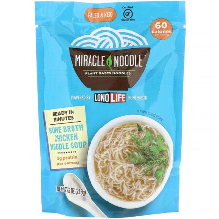 Miracle Noodle, Bone Broth Noodle Soup, Galinha, 215 g (7,6 oz)