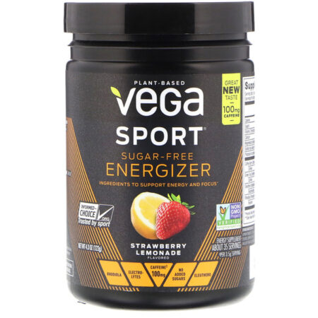 Vega, Sport, Energizador Sem Açúcar, Limonada de Morango, 4,3 oz (122 g)