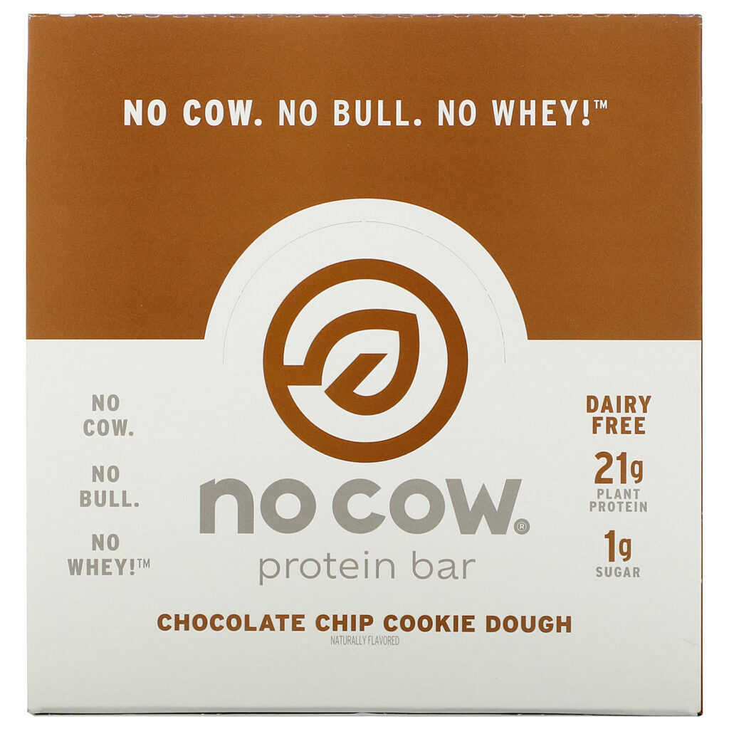 No Cow, Protein Bar, Chocolate Chip Cookie Dough, 12 Bars, 2.12 oz (60 g) Each - Imagem 2