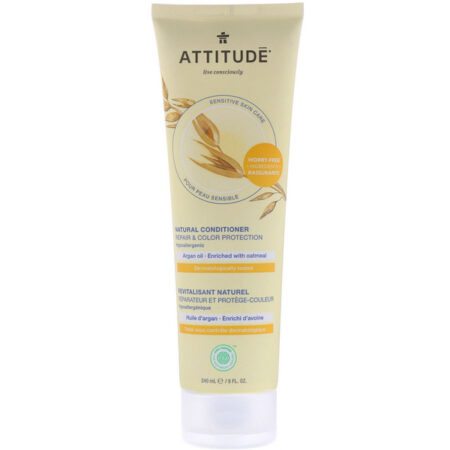 ATTITUDE, Condicionador Natural, Reparação e Proteção a Cor, Óleo de Argão, 8 fl oz (240 ml)