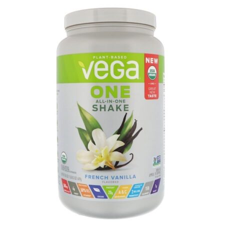 Vega, One, Shake All-in-One, Baunilha Francesa, 689 g (1,51 lbs)