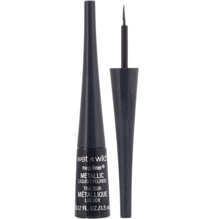 Wet n Wild, Delineador líquido metálico MegaLiner, preto cósmico, 0,12 fl oz (3,5 ml)