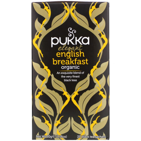 Pukka Herbs, Organic Elegant English Breakfast, 20 Black Tea Sachets, 1.76 oz (50 g)