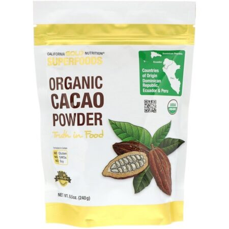 California Gold Nutrition, Superfoods, Cacau em Pó Orgânico, 240 g (8,5 oz)