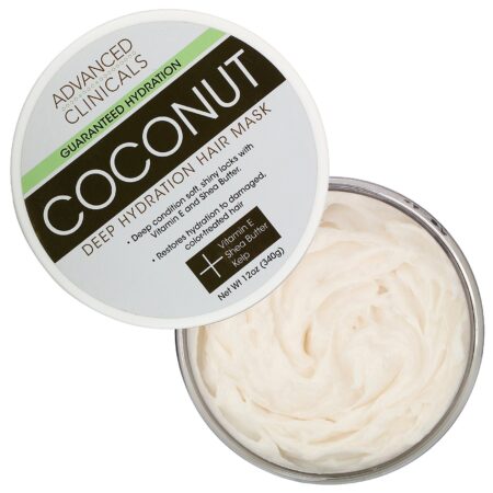 Advanced Clinicals, Coconut, Deep Hydration Hair Mask, 12 oz (340 g) - Image 3