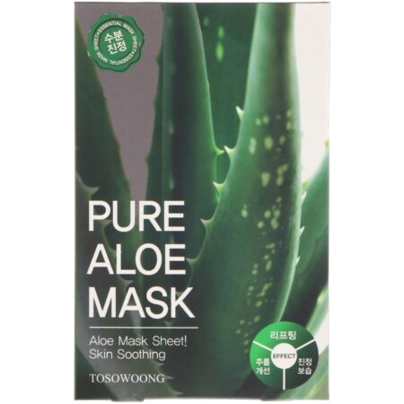 Tosowoong, Pure Aloe Mask, 10 Sheets, 23 g Each - Image 2