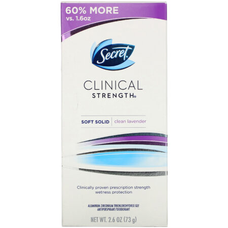 Secret, Clinical Strength Antiperspirant/Deodorant, Soft Solid, Clean Lavender, 2.6 oz (73 g) - Image 2