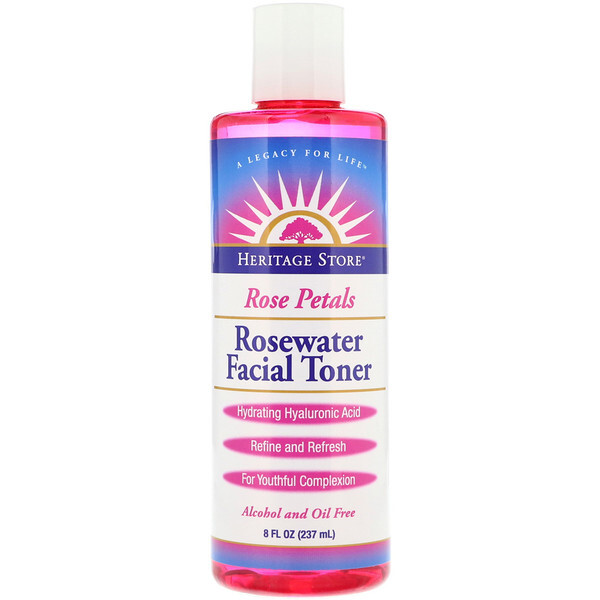 Heritage Store, Tonificador Facial de Água de Rosas, Pétalas de Rosa, 237 ml