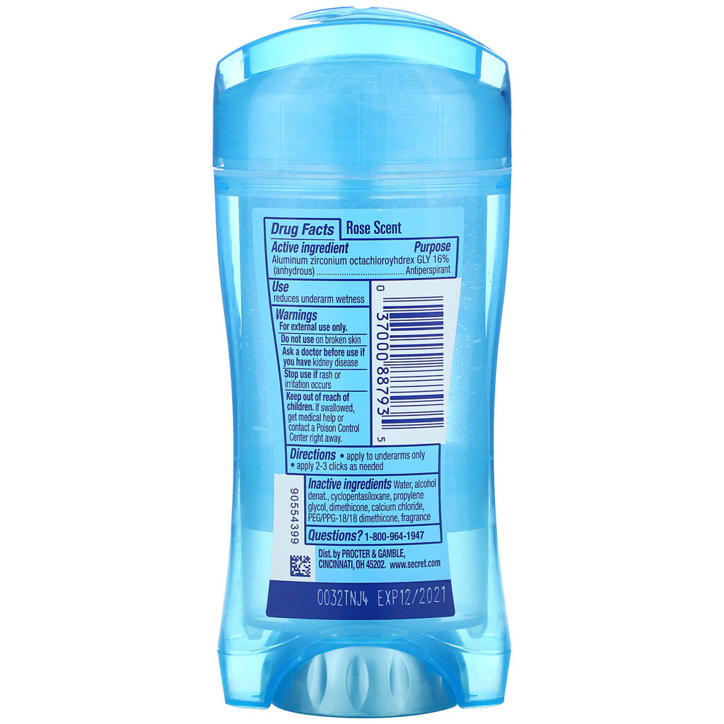 Secret, 48 Hour Clear Gel Deodorant, Rose , 2.6 oz - Imagem 2