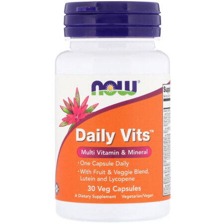 Now Foods, Daily Vits, Multivitamínico e Minerais, 30 Cápsulas Vegetais