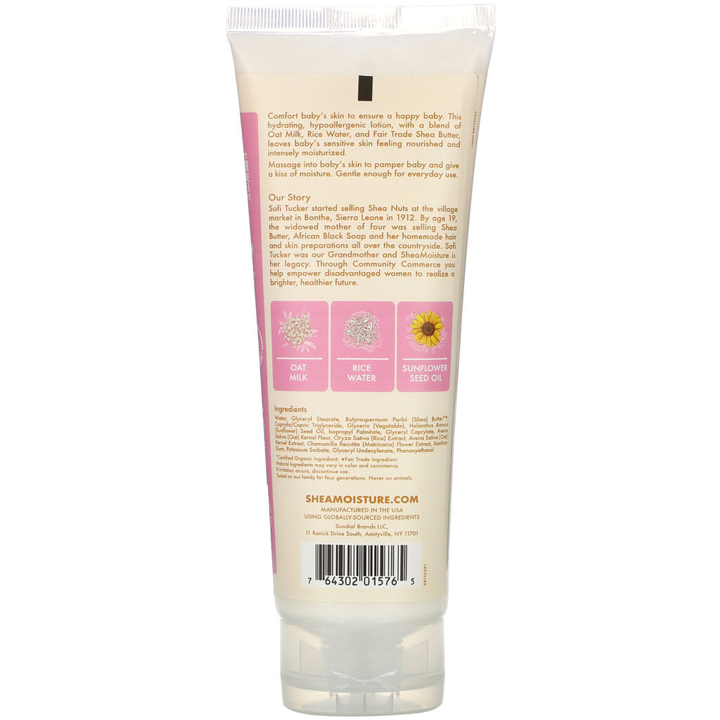 SheaMoisture, Baby Lotion, Oat Milk & Rice Water, 8 fl oz (237) - Imagem 2