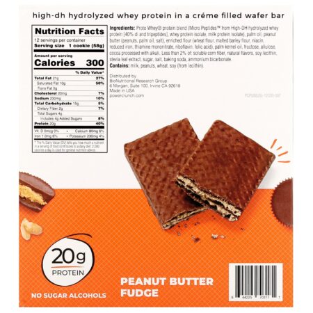 BNRG, Power Crunch Protein Energy Bar, PRO, Peanut Butter Fudge, 12 Bars, 2 oz (58 g) Each - Image 3