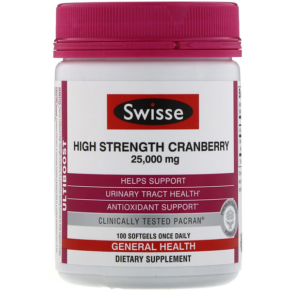 Swisse, Ultiboost, Cranberry de Alta Resistência, 25.000 mg, 100 Cápsulas Softgel