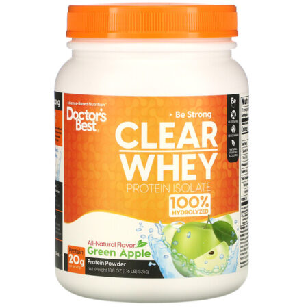 Doctor's Best, Clear Whey Protein Isolate, Green Apple, 1.2 lbs (546 g)