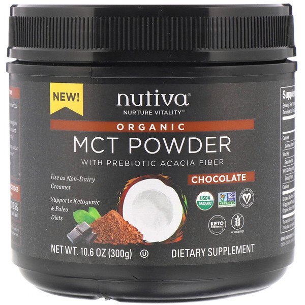Nutiva, TCM Orgânico em Pó, Chocolate, 300 g (10,6 oz)