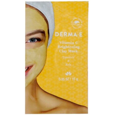 Derma E, Máscara de Argila Clareadora com Vitamina C, Curcuma e Couve, 0,35 oz (10 g)