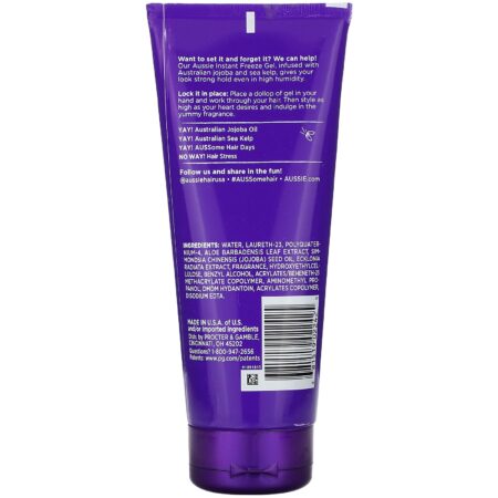 Aussie, Instant Freeze Gel, with Australian Jojoba Oil & Sea Kelp, Maximum Hold, 7 oz (198 g) - Image 2