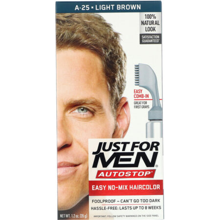 Just for Men, Tintura para cabelo masculino Autostop, Light Brown A-25, 35 g