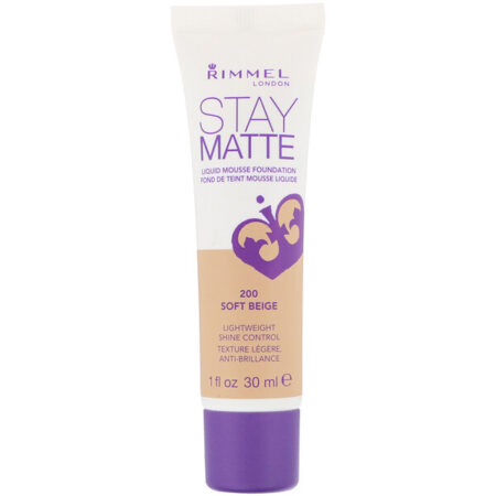 Rimmel London, Base em mousse líquido Stay Matte, 200 Bege claro, 30 ml