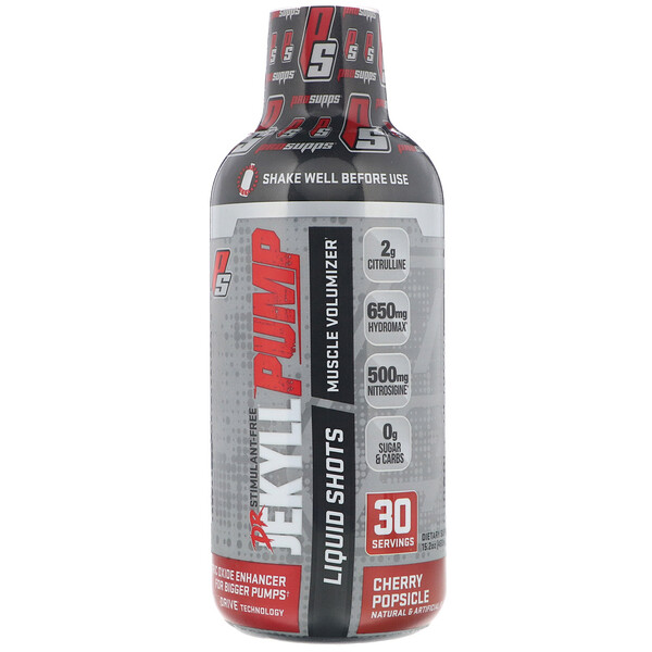 ProSupps, Dr. Jekyll Pump, Sem Estimulantes, Picolé de Cereja, 450 ml (15,2 oz)
