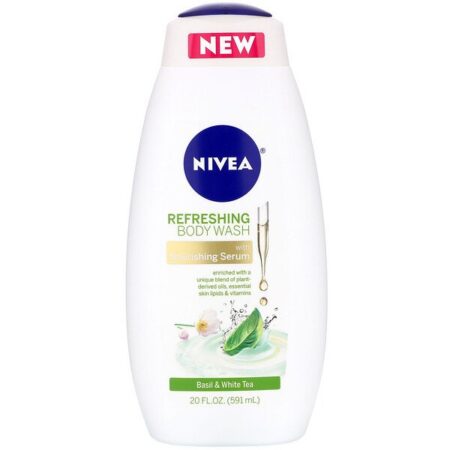 Nivea, Sabonete Líquido Corporal Refrescante, Manjericão e Chá Branco, 591 ml (20 fl oz)