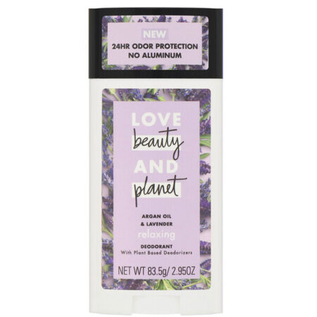 Love Beauty and Planet, Desodorante relaxante, óleo de argan e lavanda, 83,5 g