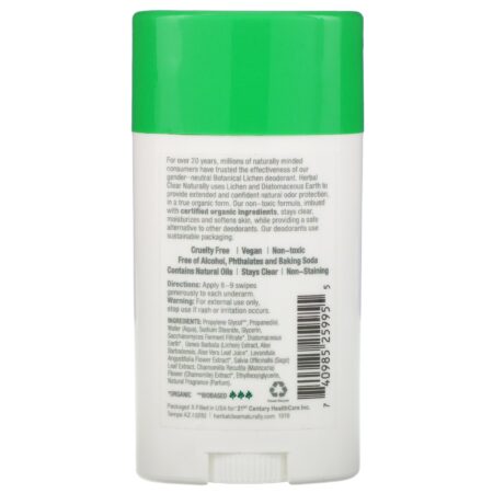 21st Century, Herbal Clear Naturally, Natural Deodorant, Aloe Fresh, 2.65 oz (75 g) - Image 2