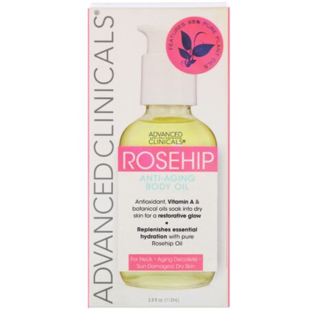 Advanced Clinicals, Rosehip, Anti-Aging Body Oil, 3.8 fl oz (112 ml) - Image 2