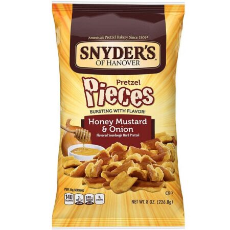 Snyder's, Pretzel Pieces, Cebola e Mostarda e Mel, 226,8 g (8 oz)