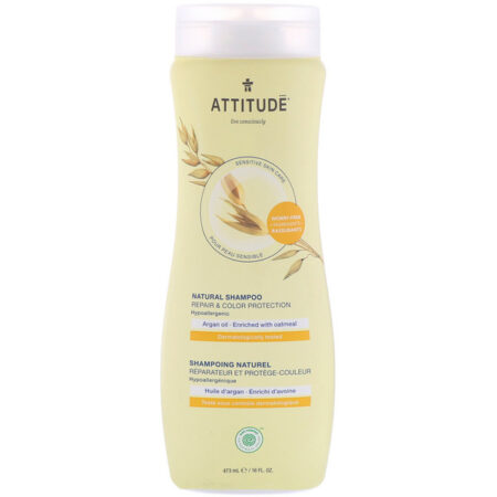 ATTITUDE, Shampoo Natural, Reparação e Proteção a Cor, Óleo de Argão, 16 fl oz (473 ml)