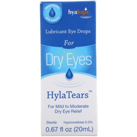 Hyalogic, HylaTears, Lubrificante Ocular em Gotas para Olhos Ressecados, 20 ml (0,67 fl oz)