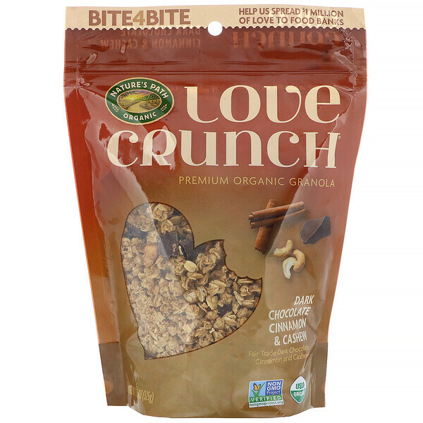 Nature's Path, Love Crunch, Chocolate Escuro com Canela e Castanha de Caju, 325 g (11,5 oz)