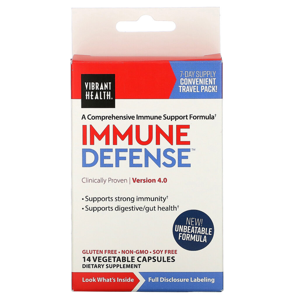 Vibrant Health, Immune Defense, Travel Pack, 14 Vegetable Capsules - Imagem 2