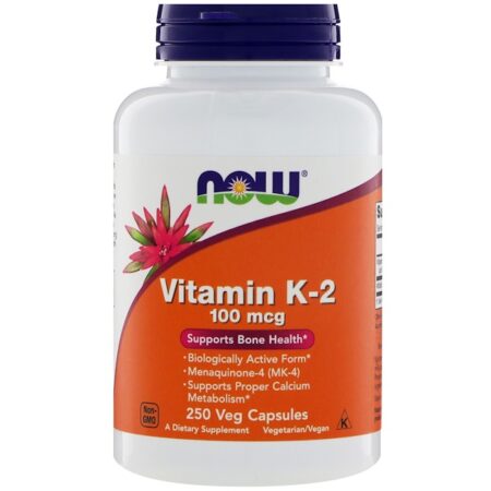 Now Foods, Vitamina K-2, 100 mcg , 250 Cápsulas Vegetarianas