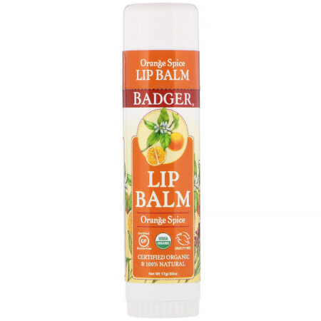 Badger Company, Hidratante Labial, Sabor Laranja, 17 g (0,60 oz)