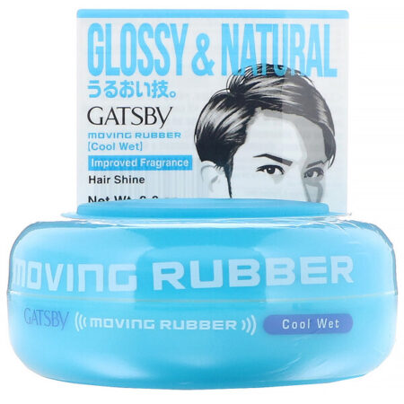 Mandom, Gatsby, Cera para cabelos Moving Rubber, Cool Wet, 2,8 oz