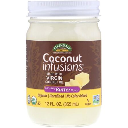 Now Foods, Ellyndale Naturals, Coconut Infusions, Sabor de Manteiga Zero Lactose, 355 ml (12 fl oz)