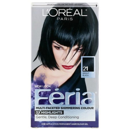 L'Oreal, Féria, cor brilhante multifacetada, Bright Black 21, 1 Aplicação