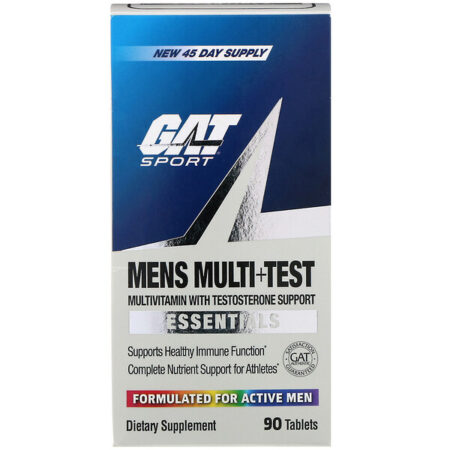 GAT, Men's Multi+Test, Multivitamínico com Suporte de Testosterona, 90 Comprimidos