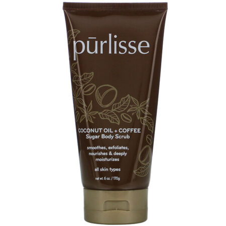 Purlisse, Coconut Oil + Coffee, Sugar Body Scrub, 6 oz (170 g)