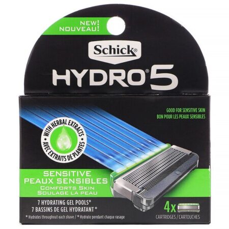 Schick, Hydro Sense, Sensitive, 4 refis