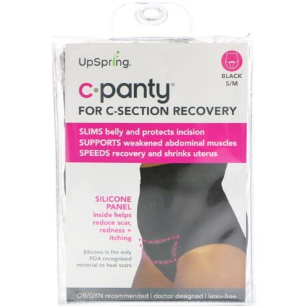 UpSpring, C-Panty, Recuperação para a Cesareana, Tamanho P/M, Preto