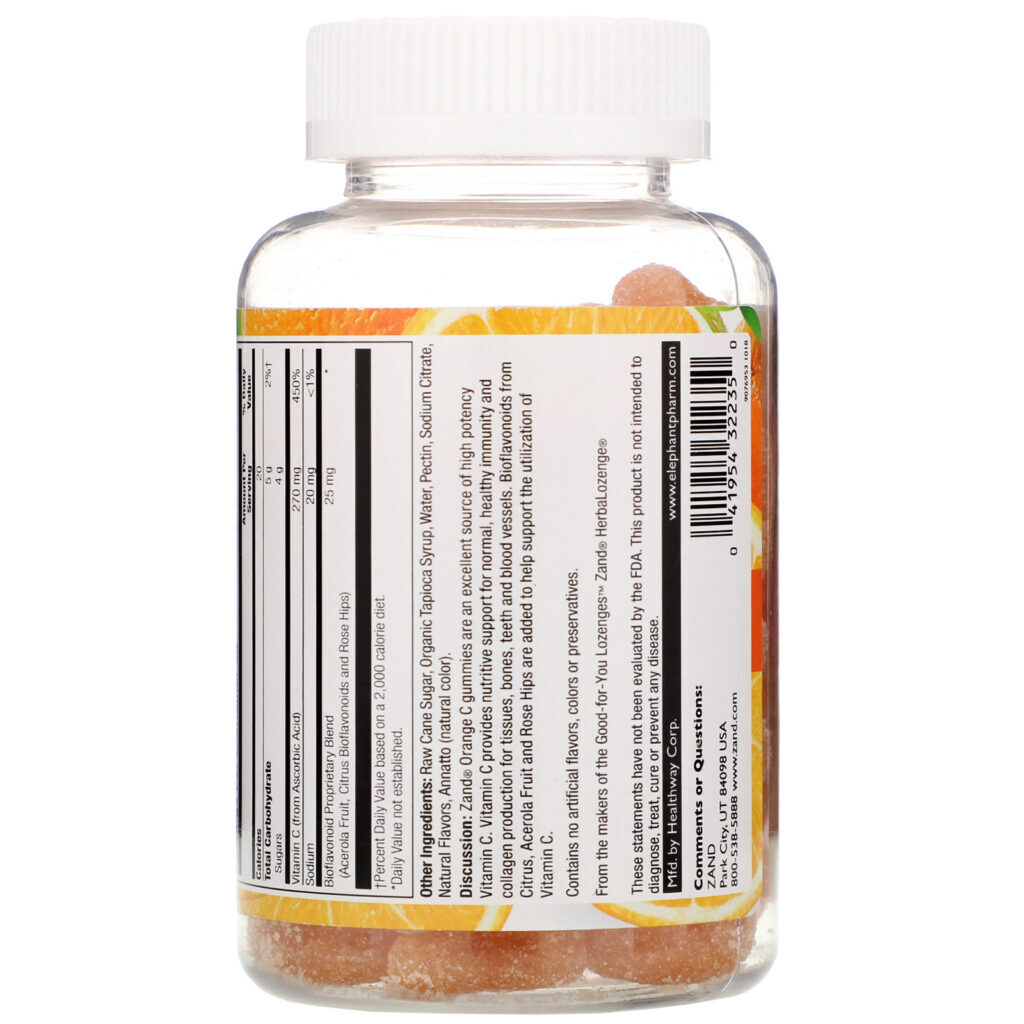 Zand, Orange C Gummies, Acerola & Rose Hips, Immune Boost, 60 Gummies - Imagem 2