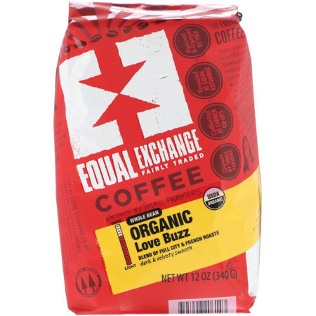 Equal Exchange, Organic Whole Bean Coffee, Love Buzz, 12 oz (340 g)