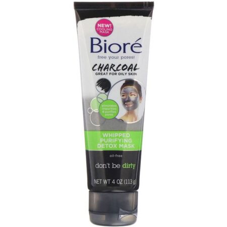 Biore, Máscara cremosa detox purificadora, carvão, 4 oz (113 g)