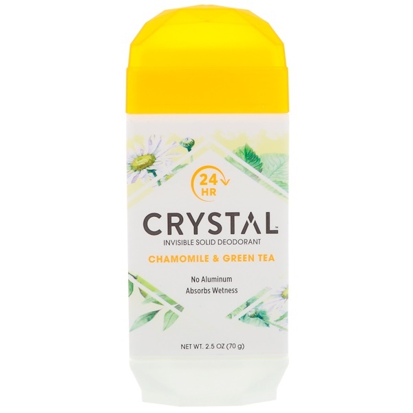 Crystal Body Deodorant, Desodorante Sólido Invisível, Camomila e Chá Verde, 2.5 oz (70 g)
