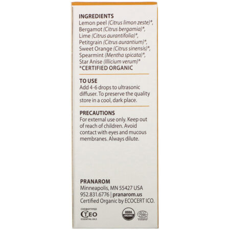 Pranarom, Essential Oil, Diffusion Blend, Uplift, .17 fl oz (5 ml) - Imagem 3