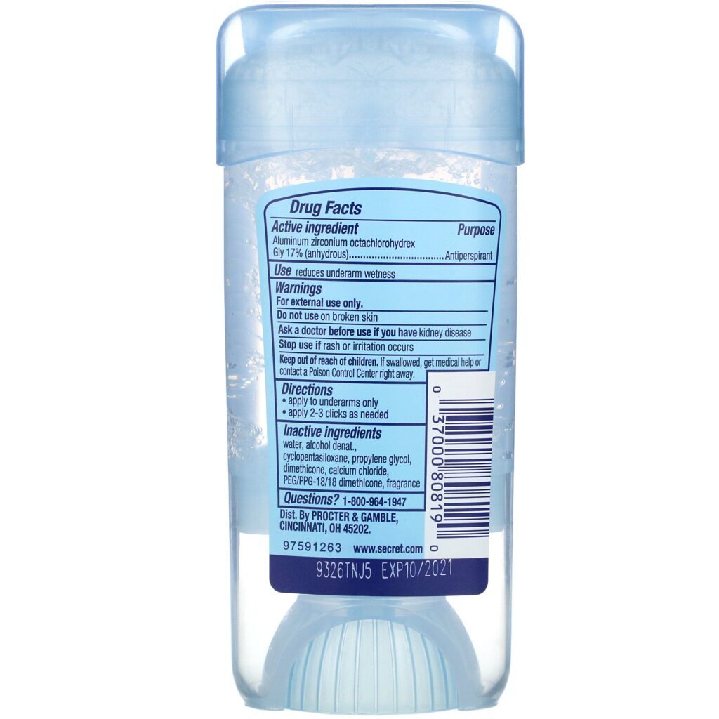 Secret, Outlast, 48 Hr Clear Gel Deodorant, Protecting Powder, 2.6 oz (73 g) - Imagem 2
