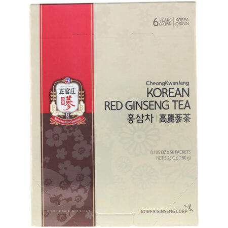 Cheong Kwan Jang, Chá de Ginseng Vermelho Coreano, 50 pacotes, 0,105 onças (3 g) cada