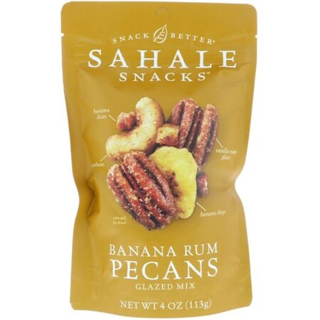 Sahale Snacks, Mistura Para Cobertura, Nozes Pecan com Rum e Banana, 113 g (4 oz)